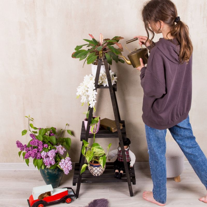 Kwietnik drewniany Eco Deco 114 cm wysokość 3 półki brązowy impregnowany 1 szt.