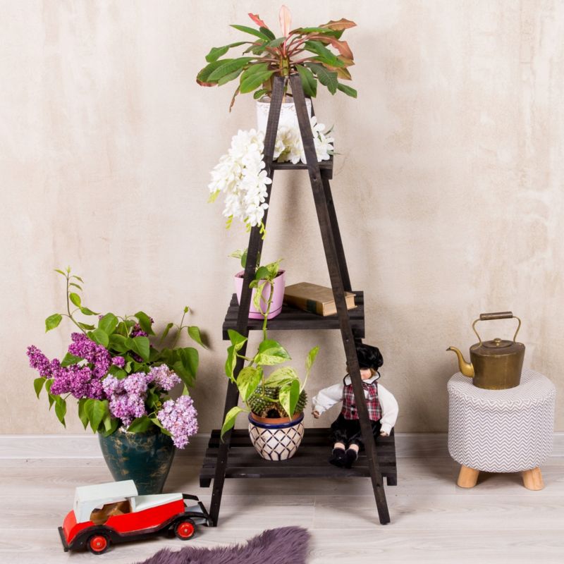 Kwietnik drewniany Eco Deco 114 cm wysokość 3 półki brązowy impregnowany 1 szt.