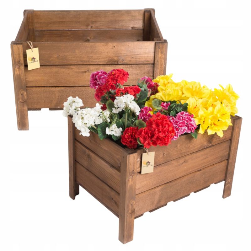 Kwietnik drewniany Eco Deco 60 cm długość brązowy impregnowany drewno świerkowe 1 szt.