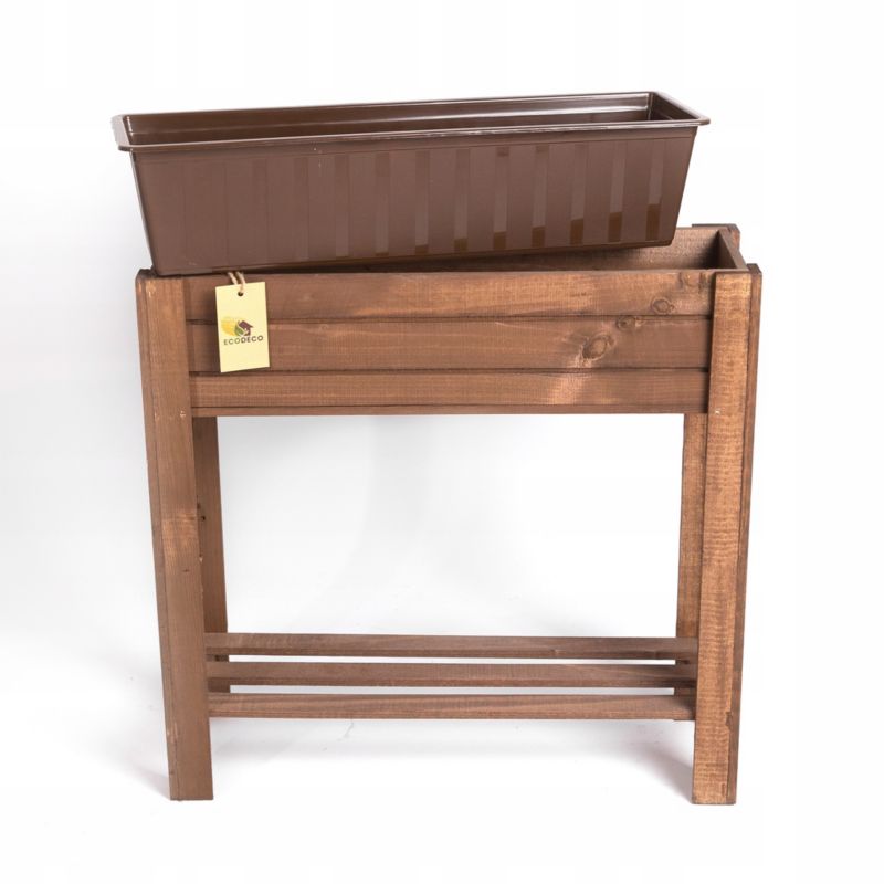 Kwietnik drewniany Eco Deco 61 cm wysokość drewno świerkowe impregnowany z wkładem plastikowym polska produkcja 1 szt.