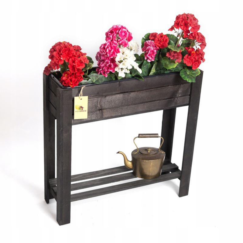 Kwietnik drewniany Eco Deco 61 cm wysokość impregnowany drewno świerkowe z wkładem plastikowym 1 szt.