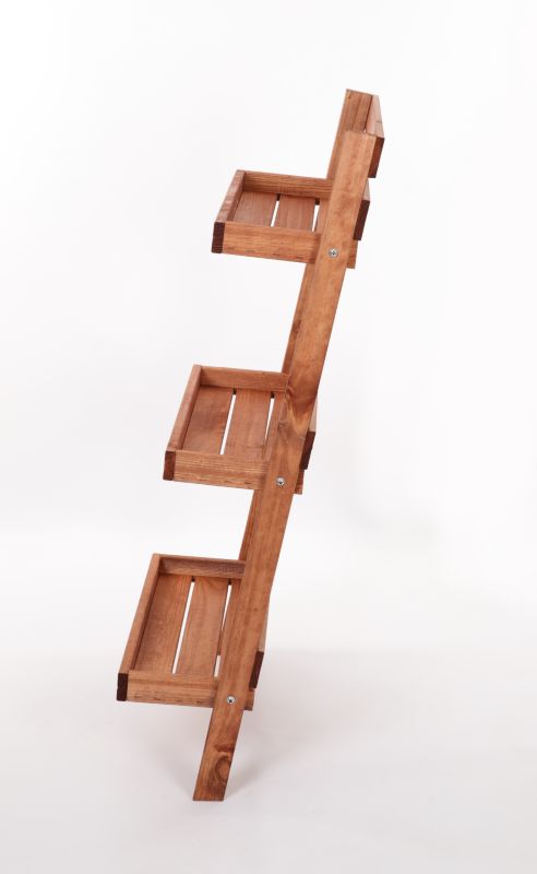 Kwietnik drewniany MODO24 3-poziomowy opierany o ścianę 115x77x23 cm impregnowany brązowy eko 1 szt.