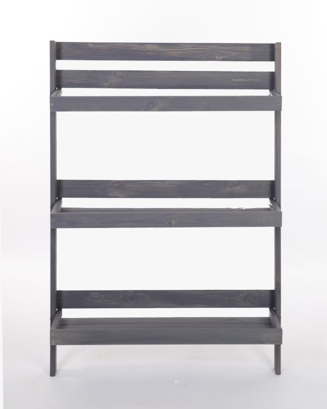 Kwietnik drewniany MODO24 3-poziomowy opierany o ścianę 115x77x23 cm impregnowany szary eko 1 szt.