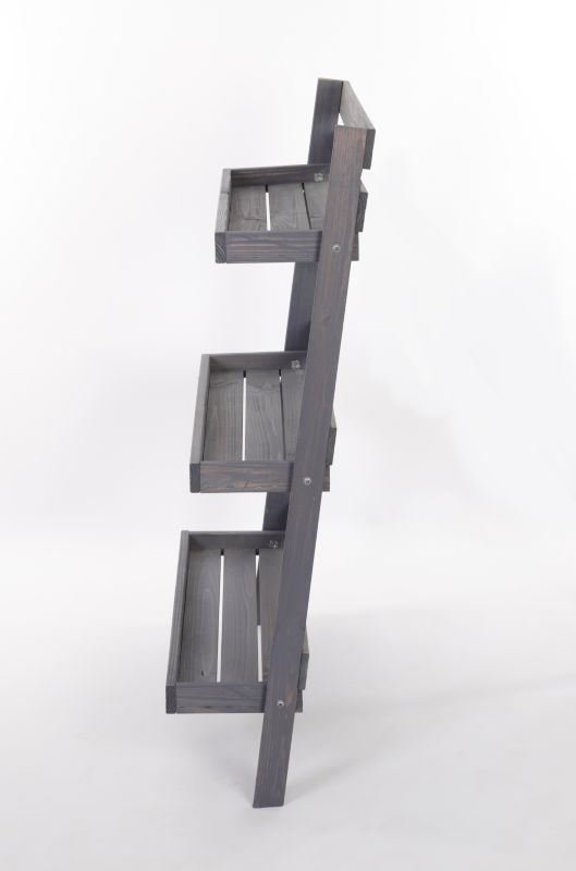 Kwietnik drewniany MODO24 3-poziomowy opierany o ścianę 115x77x23 cm impregnowany szary eko 1 szt.