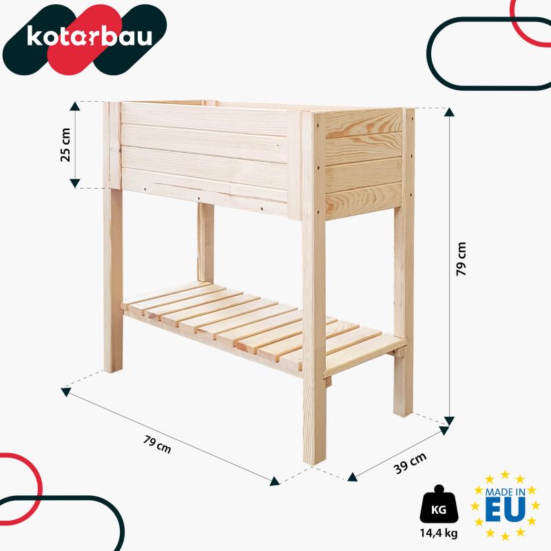 Kwietnik KOTARBAU na nóżkach z półką 1 szt.