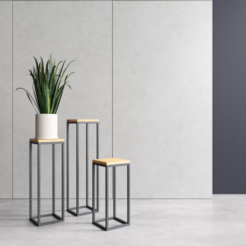 Kwietnik Laval S 19 x 19 x 62 cm czarny dąb