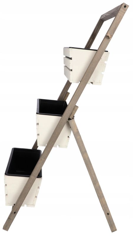 Kwietnik ogrodowy KOTARBAU drewniany z wkładem białoszary 105 cm 1 szt.