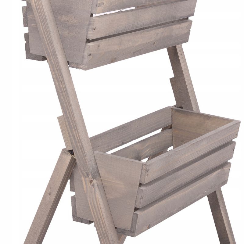 Kwietnik stojący Eco Deco 110 cm drewniany szary 3 rzędy 1 szt.