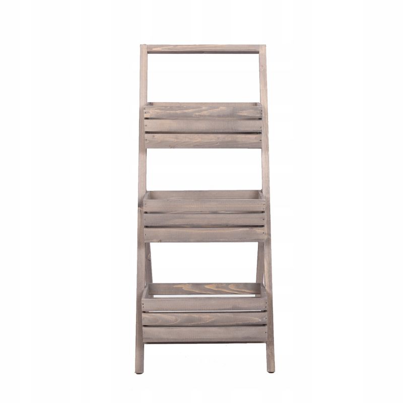 Kwietnik stojący Eco Deco 110 cm drewniany szary 3 rzędy 1 szt.