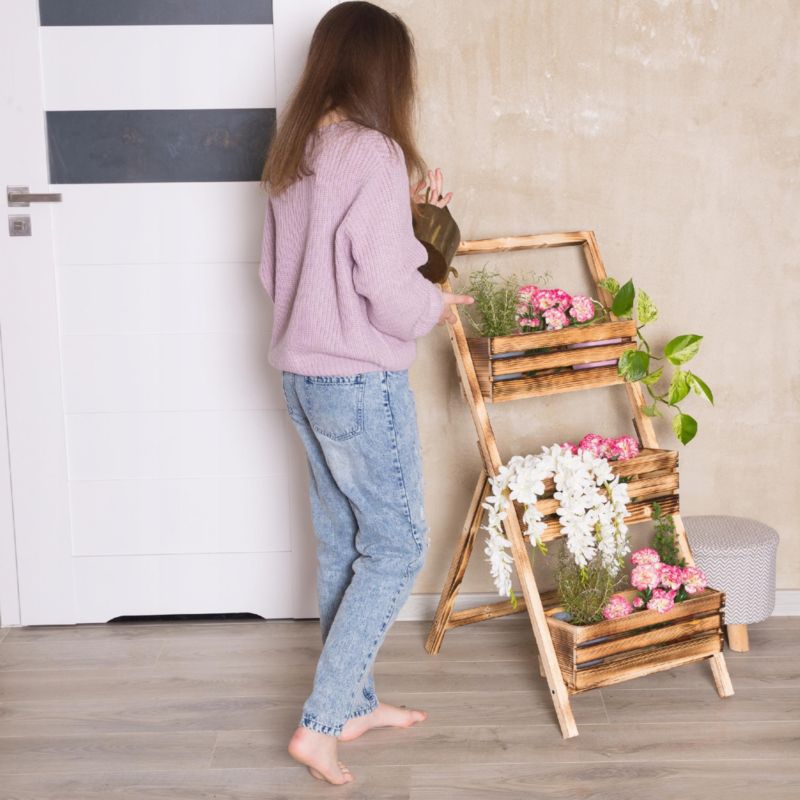 Kwietnik stojący Eco Deco 110 cm wysokość opalany kaskadowy 3 rzędy 1 szt.