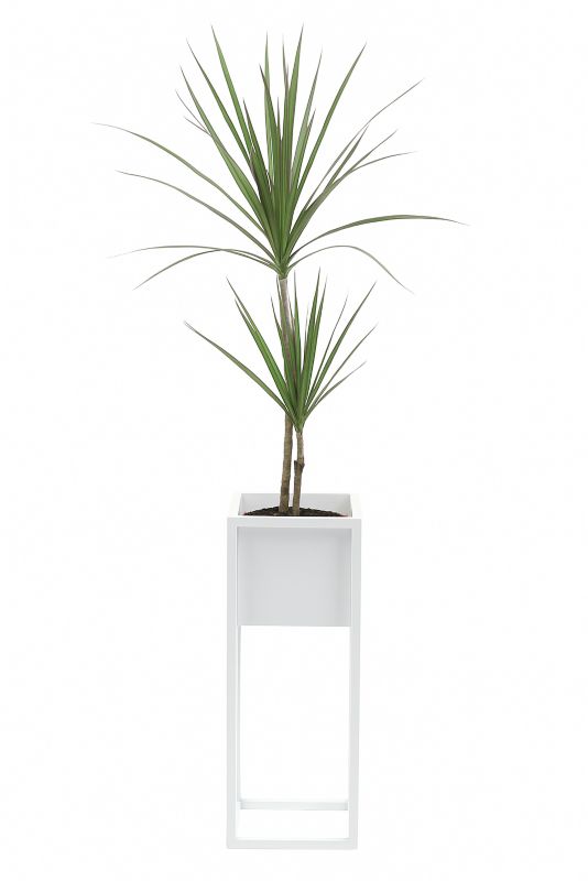 Kwietnik stojący JAKPOL Cubo Loft 50 cm metalowy biały 1 szt.