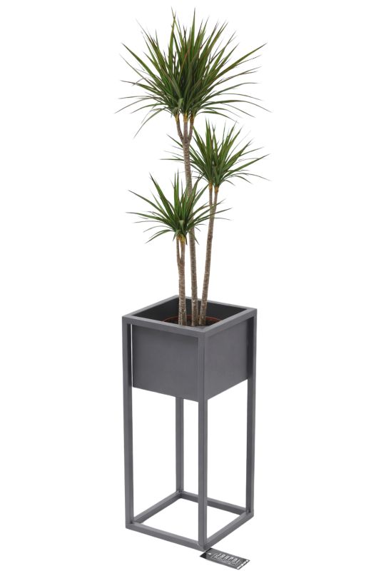 Kwietnik stojący JAKPOL Cubo Loft 50 cm metalowy szary 1 szt.