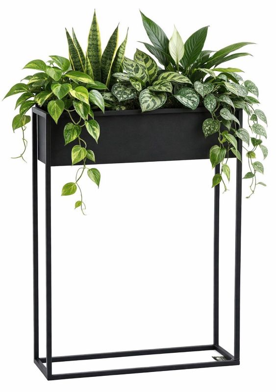 Kwietnik stojący JAKPOL Cubo Loft 80x60 cm metalowy czarny 1 szt.
