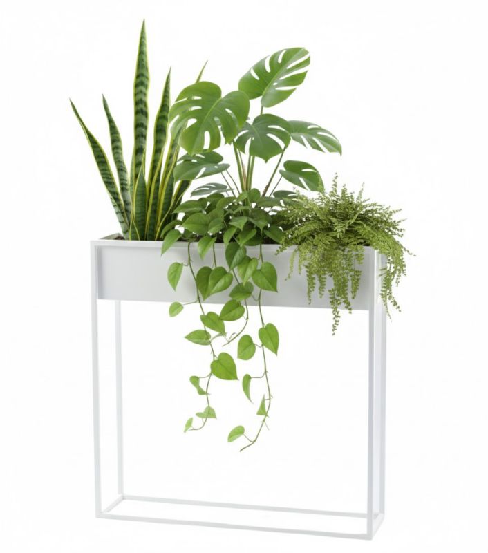 Kwietnik stojący JAKPOL Cubo Loft 80x80 cm metalowy biały 1 szt.