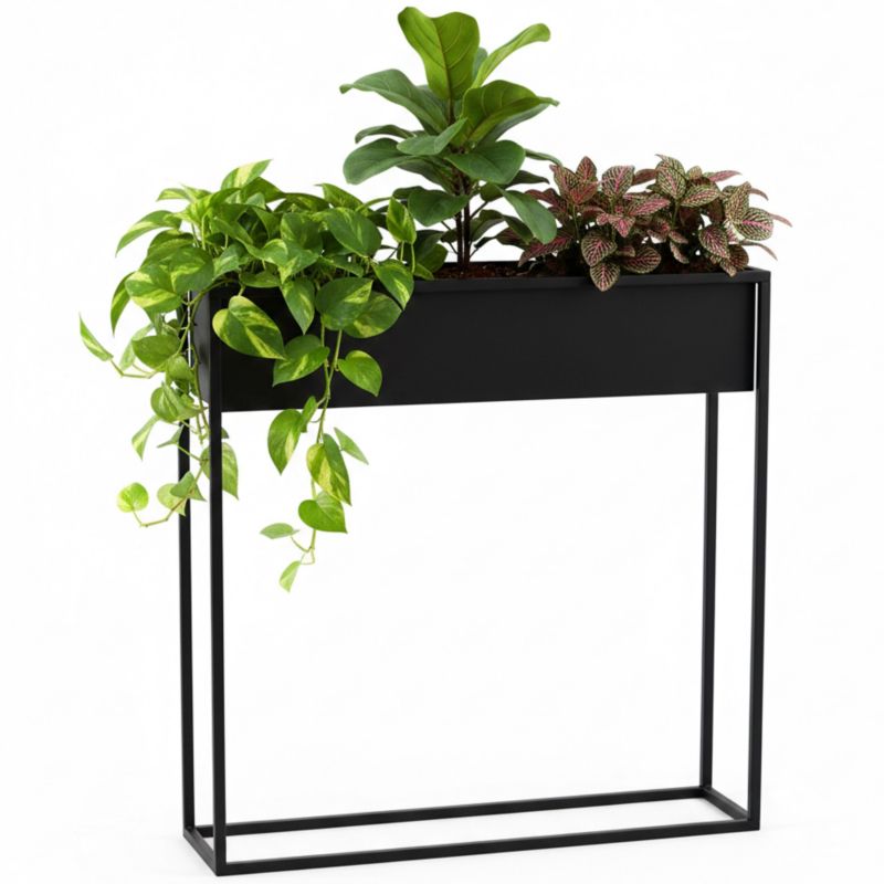 Kwietnik stojący JAKPOL Cubo Loft 80x80 cm metalowy czarny 1 szt.