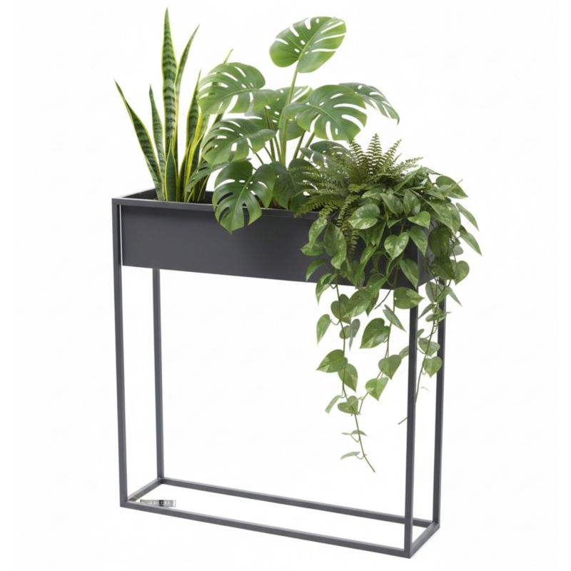 Kwietnik stojący JAKPOL Cubo Loft 80x80 cm metalowy szary 1 szt.