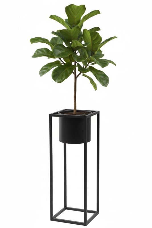 Kwietnik stojący JAKPOL Ugo Loft 60cm metalowy czarny 1 szt.