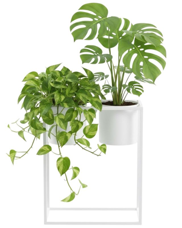 Kwietnik stojący JAKPOL Ugo Loft 60x50 cm metalowy biały 1 szt.