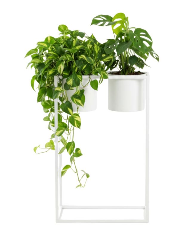 Kwietnik stojący JAKPOL Ugo Loft 80x50 cm metalowy biały 1 szt.