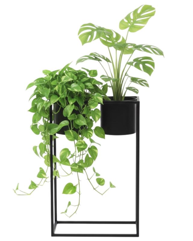 Kwietnik stojący JAKPOL Ugo Loft 80x50 cm metalowy czarny 1 szt.