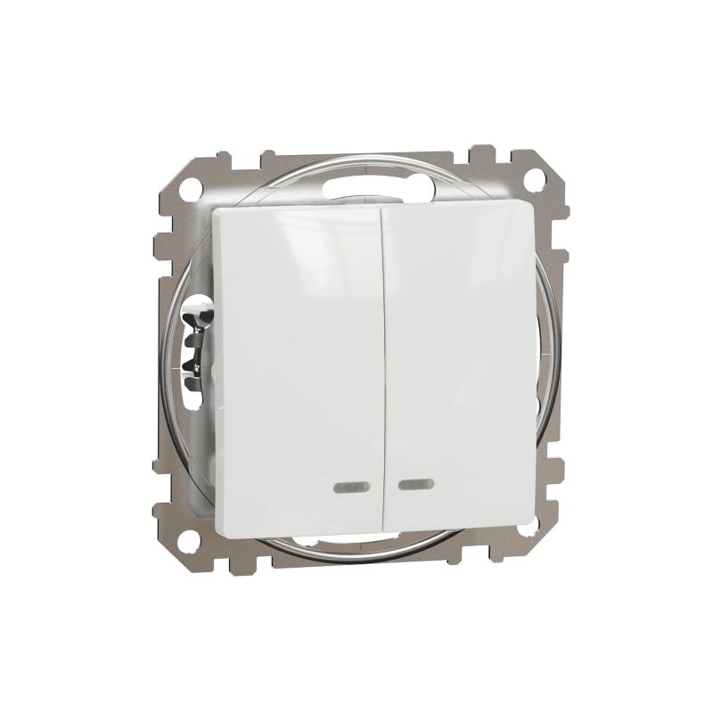 Łącznik podwójny podświetlany Schneider Electric Sedna Design&Elements biały