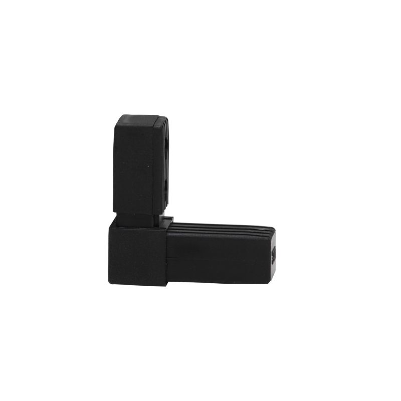 Łącznik PVC do rur kwadratowych 20 x 20 mm typ L czarny
