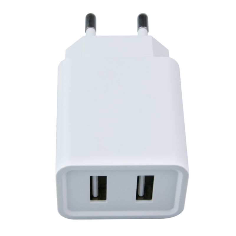 Ładowarka sieciowa DPM Solid 2 x USB 2,4 A biała