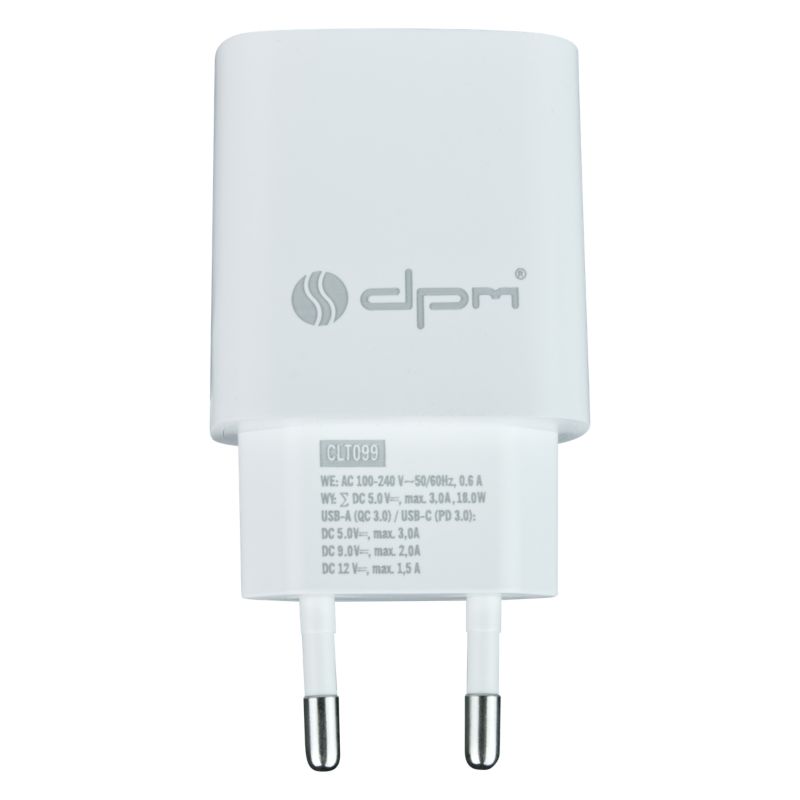 Ładowarka sieciowa DPM Solid USB A USB C biała