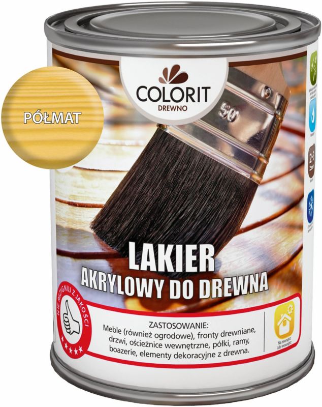 Lakier akrylowy Colorit Drewno półmatowy bezbarwny 0,75 l