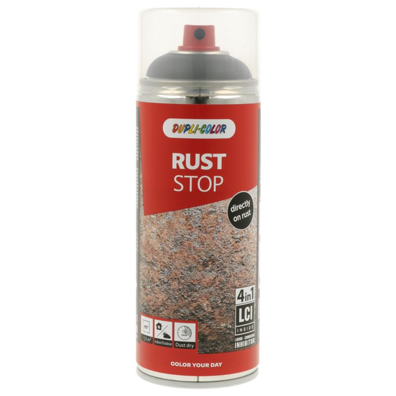 Lakier antykorozyjny Dupli Color Rust Stop RAL 7011 szary 0,4 l