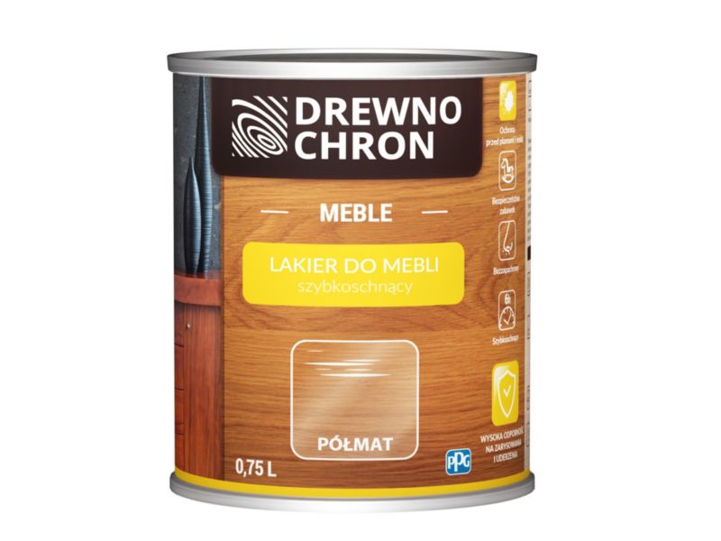 Lakier do mebli Drewnochron półmat 0,75 l