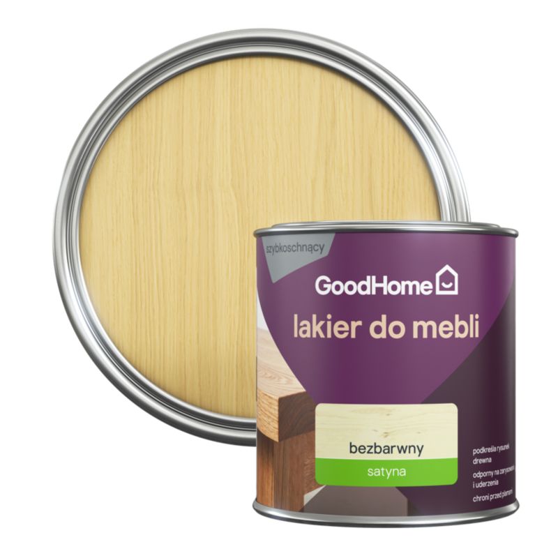 Lakier do mebli GoodHome bezbarwny satyna 0,25 l