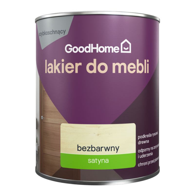 Lakier do mebli GoodHome bezbarwny satyna 0,75 l