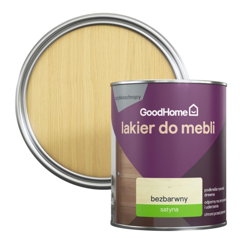 Lakier do mebli GoodHome bezbarwny satyna 0,75 l