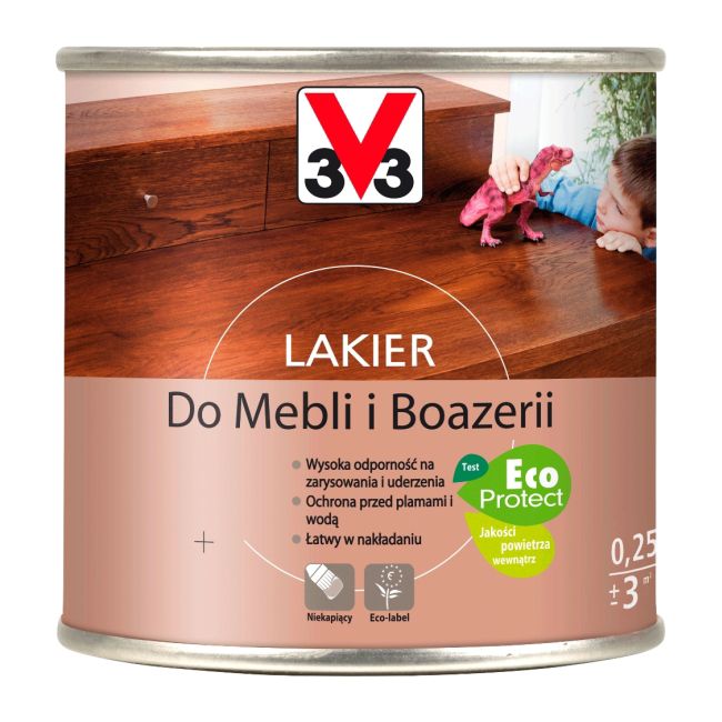 Lakier do mebli V33 bezbarwny satyna 0,25 l