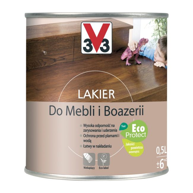 Lakier do mebli V33 dąb rustykalny satyna 0,5 l