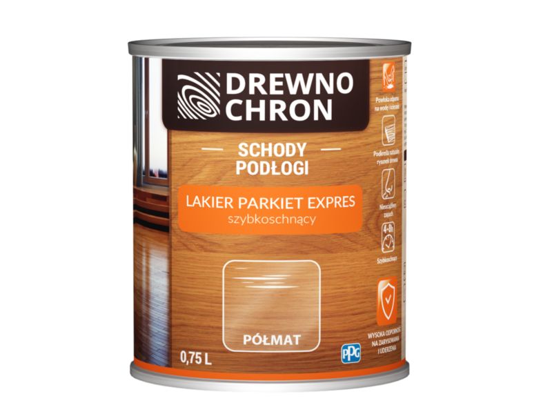 Lakier do parkietu Drewnochron Expres półmat 0,75 l
