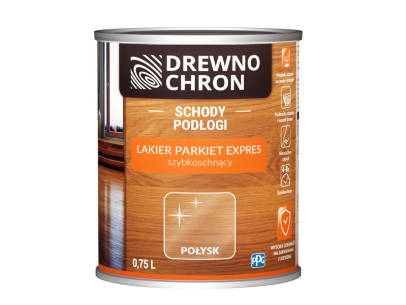 Lakier do parkietu Drewnochron Expres połysk 0,75 l