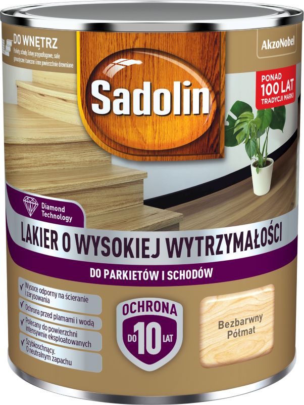 Lakier o wysokiej wytrzymałości Sadolin półmat 0,7 l