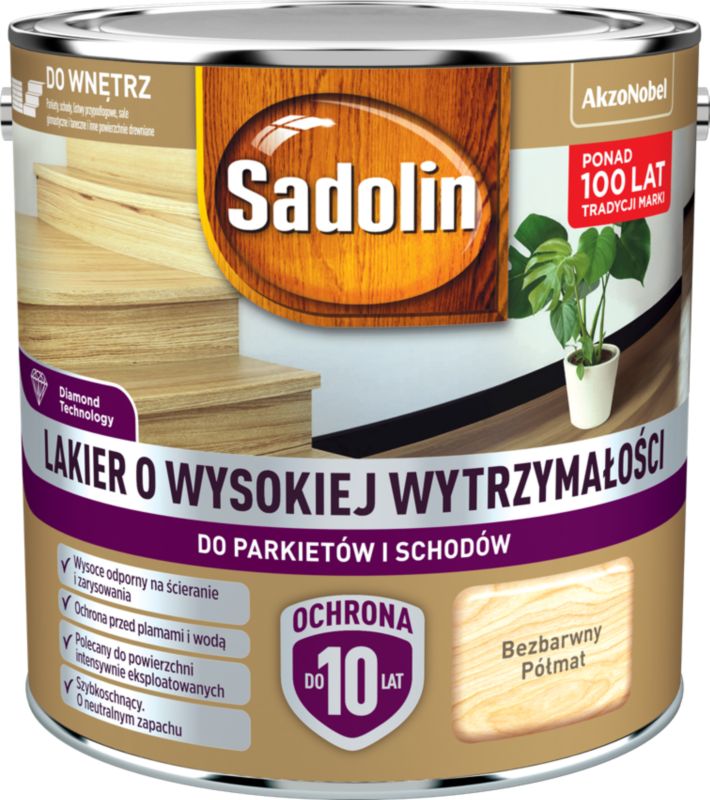 Lakier o wysokiej wytrzymałości Sadolin półmat 2,5 l