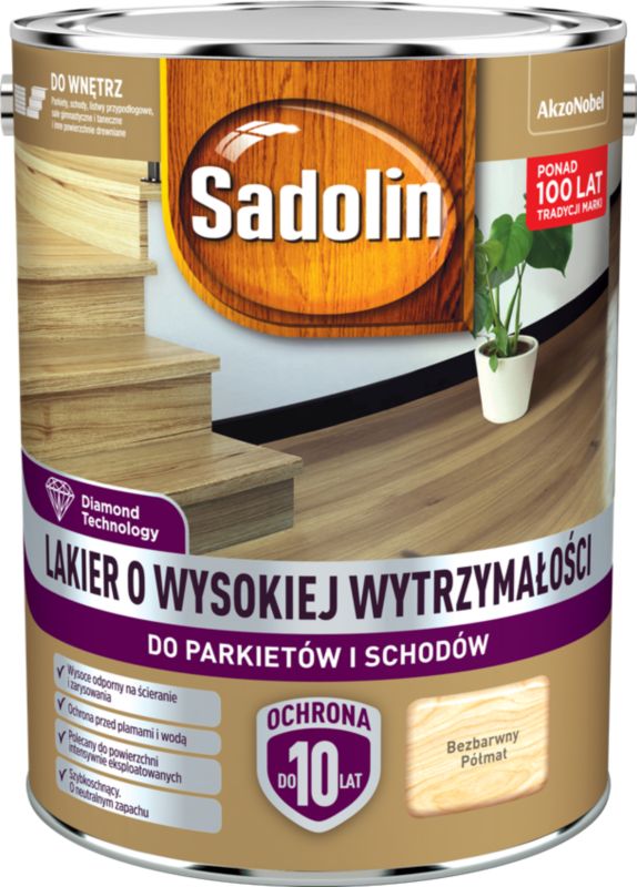 Lakier o wysokiej wytrzymałości Sadolin półmat 4,5 l