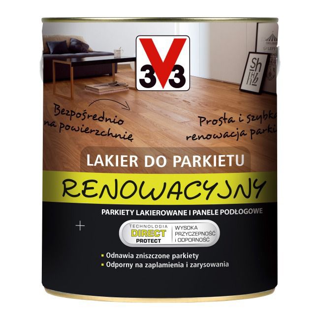 Lakier renowacyjny do parkietu V33 bezbarwny satynowy 0,75 l