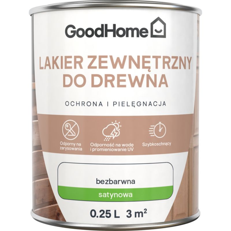 Lakier zewnętrzny GoodHome bezbarwny satyna 0,25 l