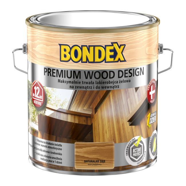 Lakierobejca Bondex Premium Wood Design 12 lat dąb ciemny 2,5 l