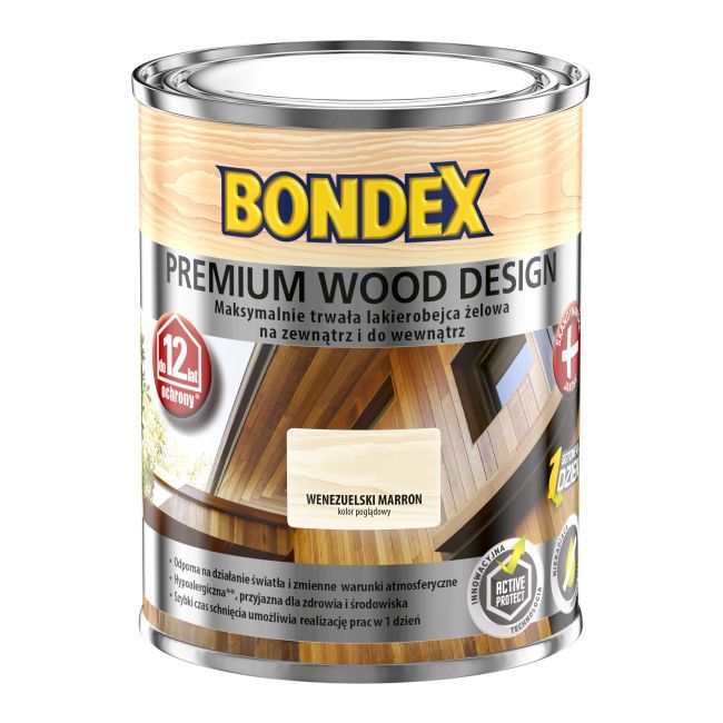 Lakierobejca Bondex Premium Wood Design 12 lat dąb jasny 0,75 l