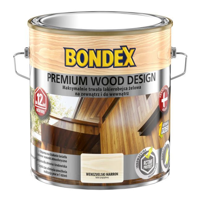 Lakierobejca Bondex Premium Wood Design 12 lat dąb jasny 2,5 l