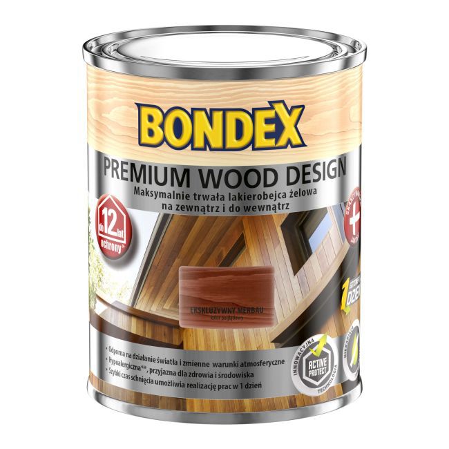 Lakierobejca Bondex Premium Wood Design 12 lat kasztan 0,75 l