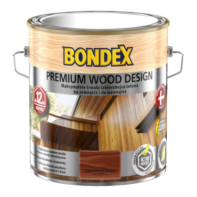 Lakierobejca Bondex Premium Wood Design 12 lat kasztan 2,5 l