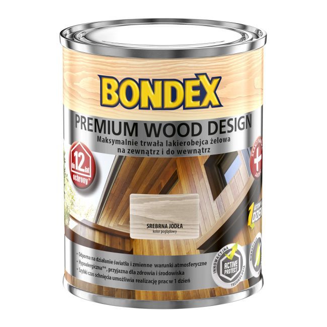 Lakierobejca Bondex Premium Wood Design 12 lat szary 0,75 l