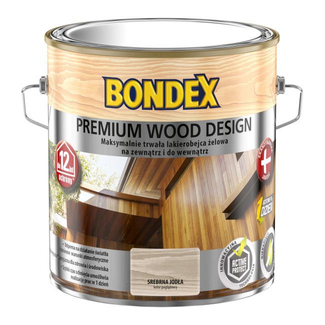 Lakierobejca Bondex Premium Wood Design 12 lat szary 2,5 l